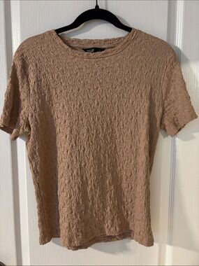 Simply Vera Vera Wang Textured Short-Sleeve Tee in Beige